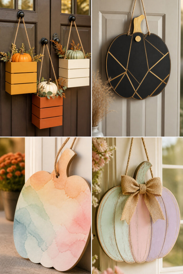 20 Wooden Pumpkin Door Hangers You'll Want to Make
