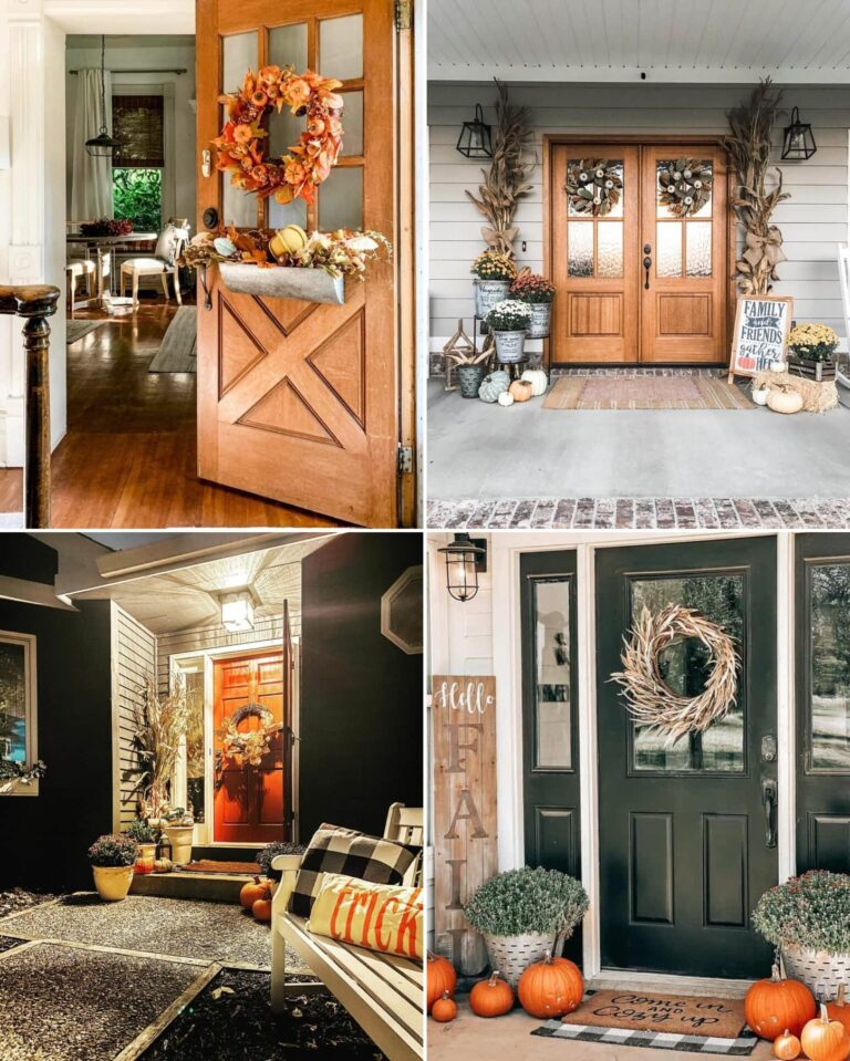 34 Farmhouse Front Door Fall Wreath Ideas