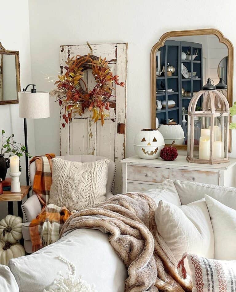 Autumn lantern with neutral accents