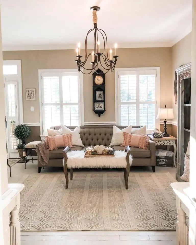 Beige and black fall living room