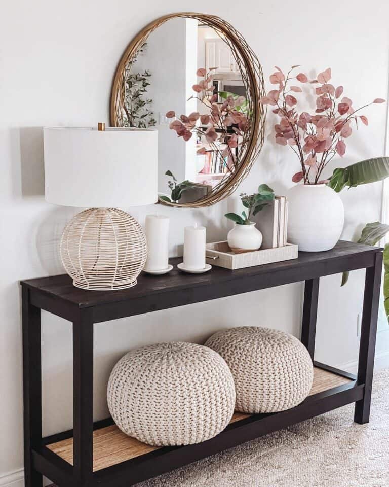 Black Console Table with Fall Accents
