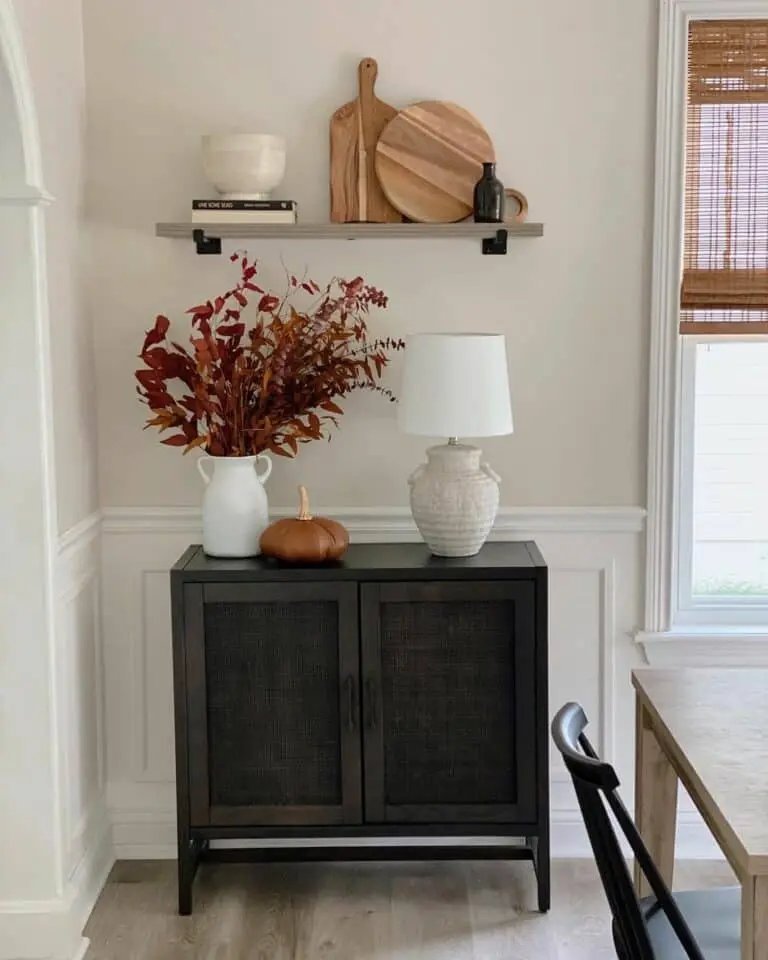 Black Cupboard with Fall Elements