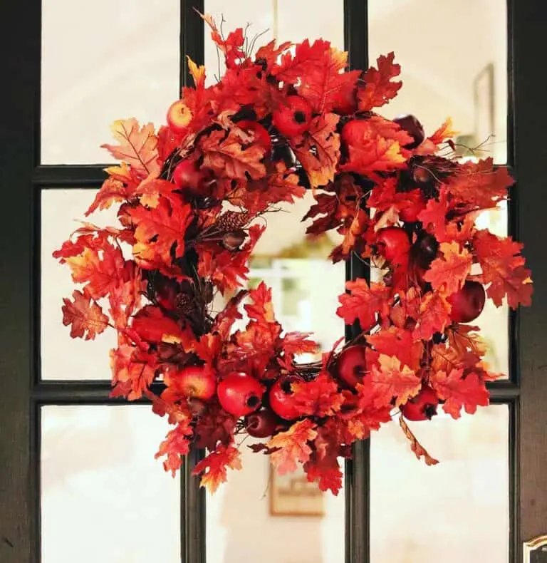 Black Door with Red Wreath