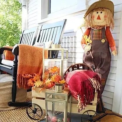 Black Rocking Chairs with Fall Accents