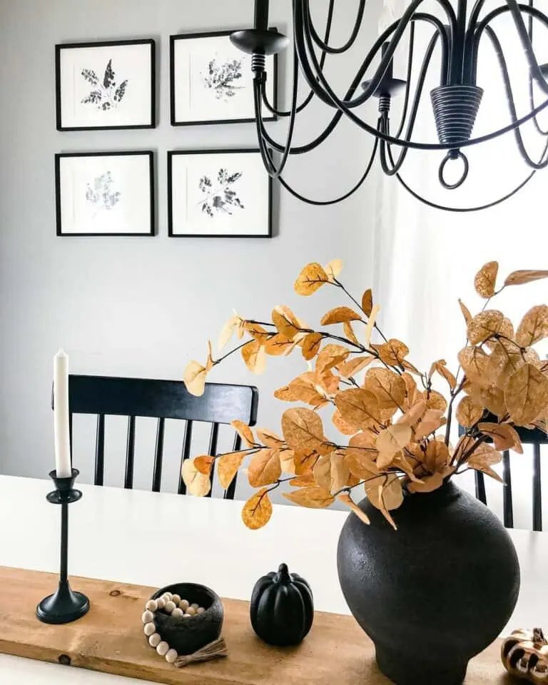 Black vases, gourds, candlesticks