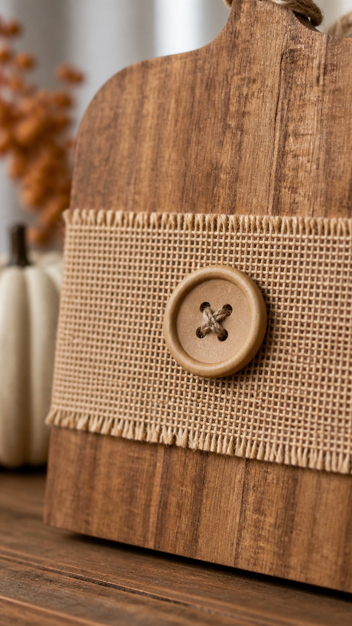 Burlap and Button Embellishment
