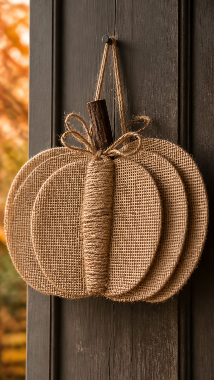 Burlap and Twine Pumpkin