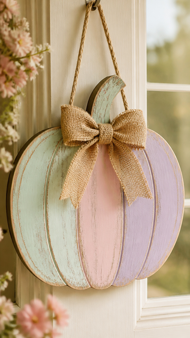 Chalk-Painted Pastel Pumpkin