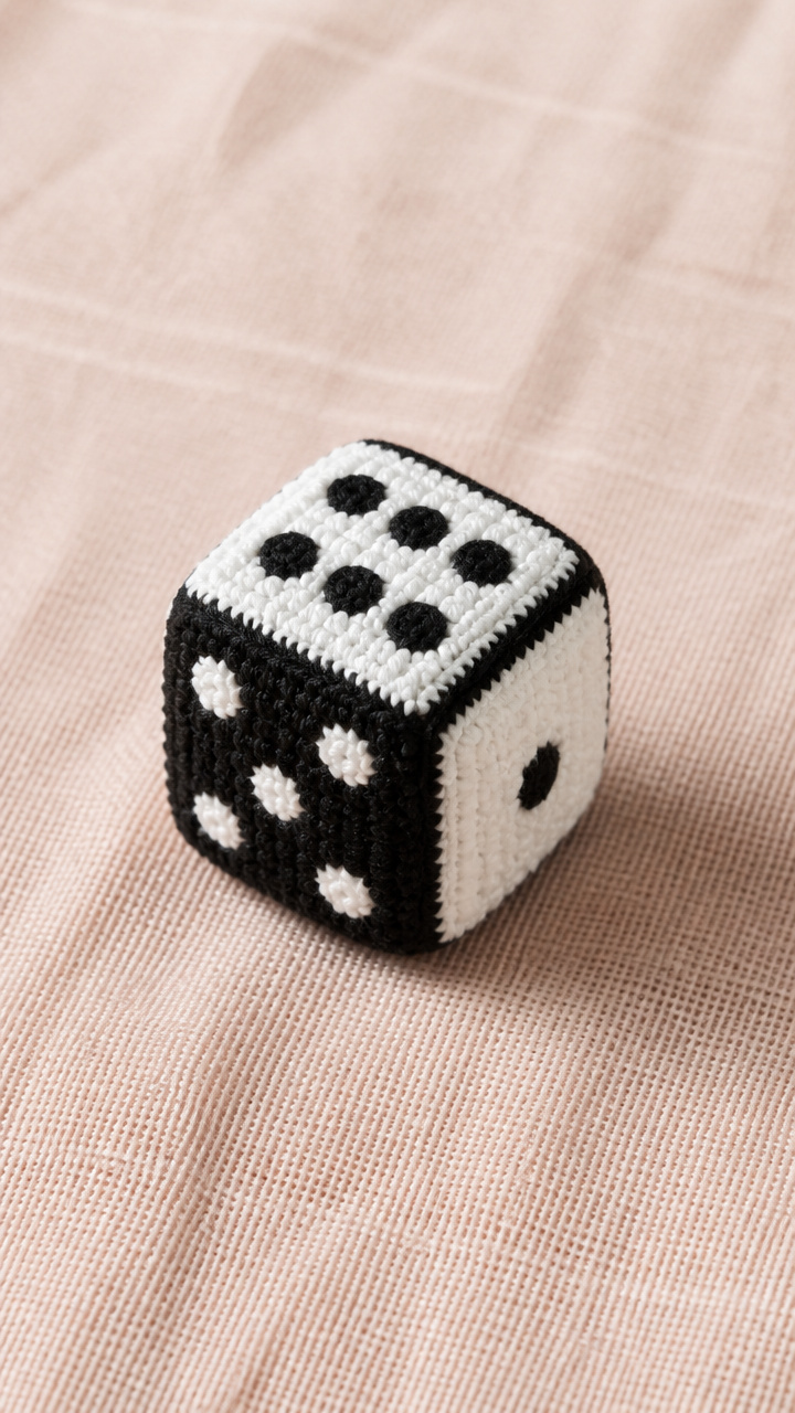 Checkerboard Dice Cube crochet pattern