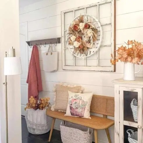 Cottage Style Wreath with Distressed Frame