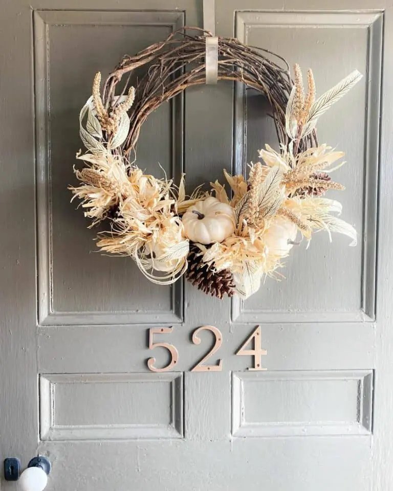 Cream grapevine wreath