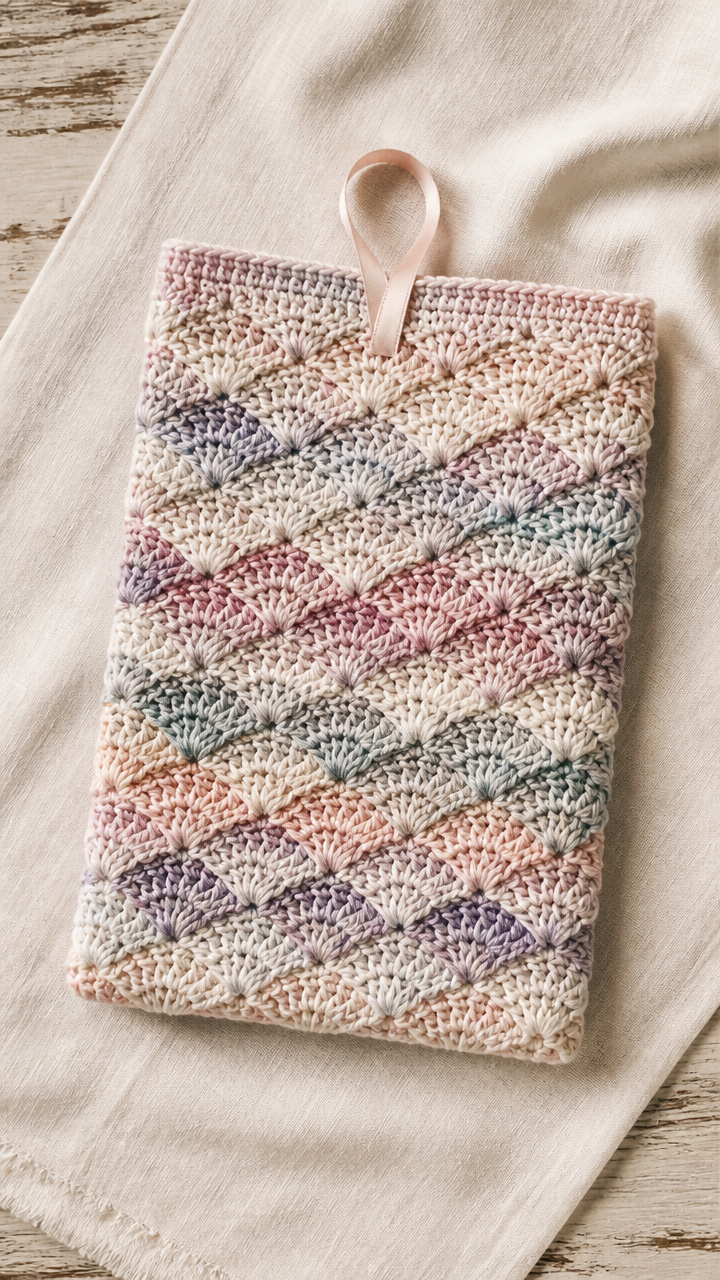 Diagonal Shell Sleeve crochet pattern