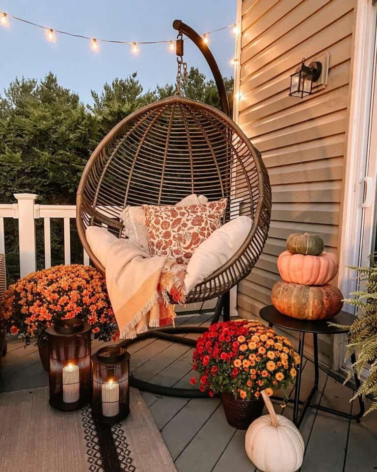 Egg Swing with Fall Lanterns
