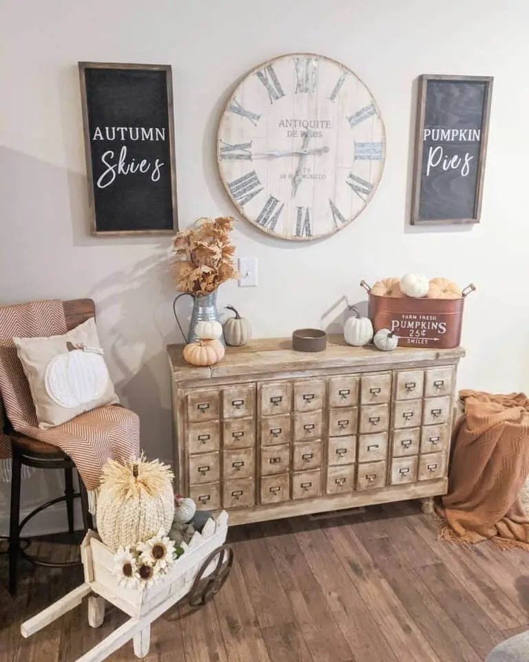Fall chalkboards and pumpkins