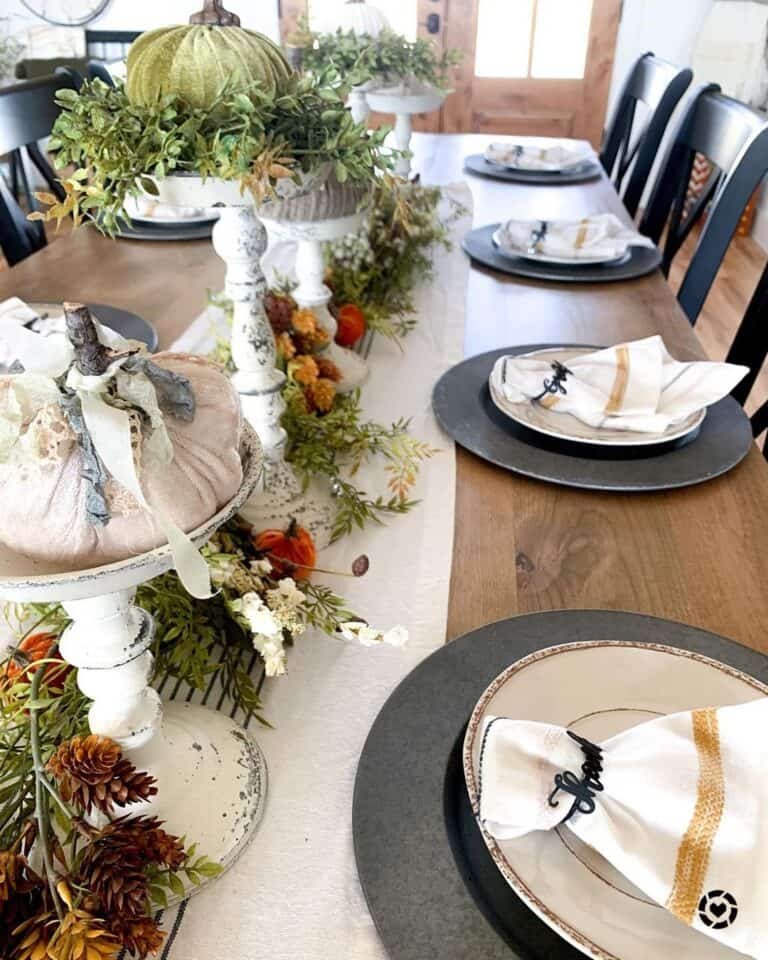 Fall foliage tablescape