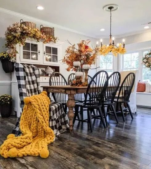 Fall leaves and pumpkins