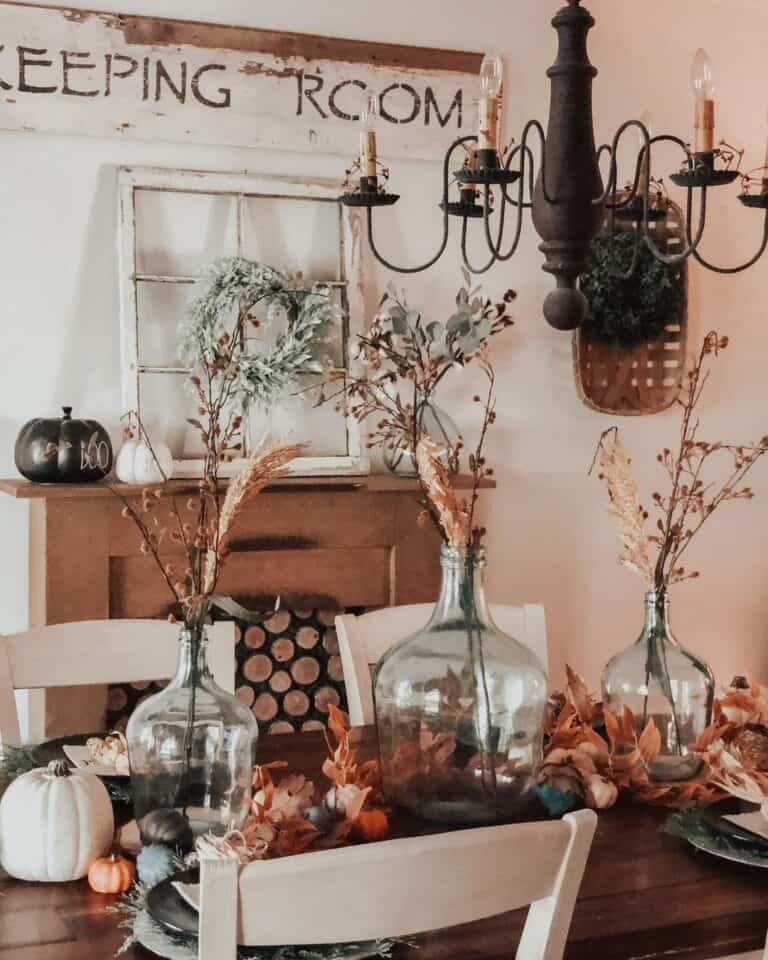 Fall leaves and pumpkins