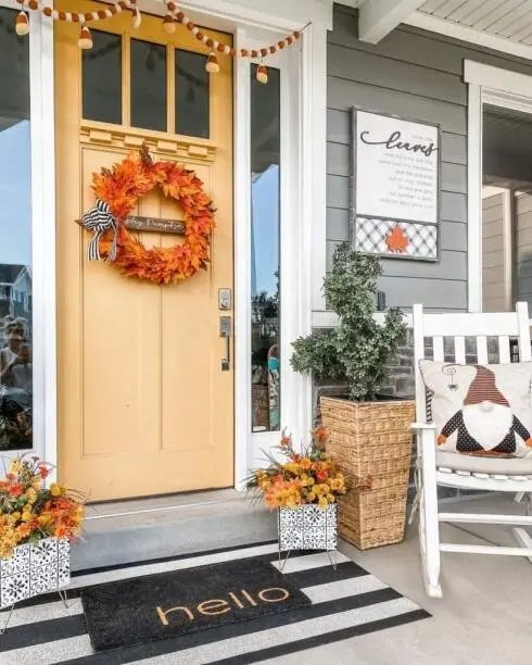 Fall wreaths and decorations