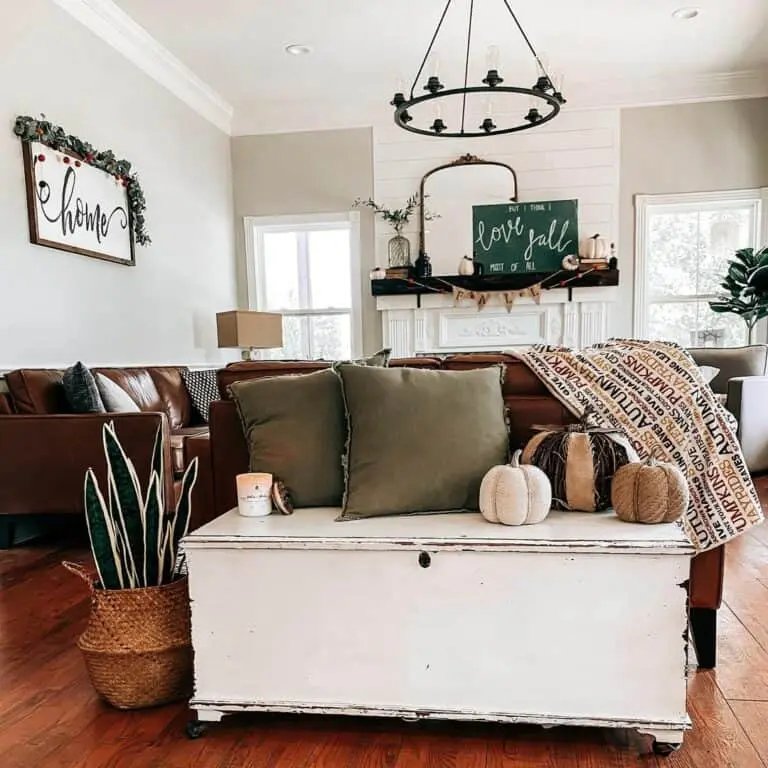 Farmhouse chalkboard on mantel