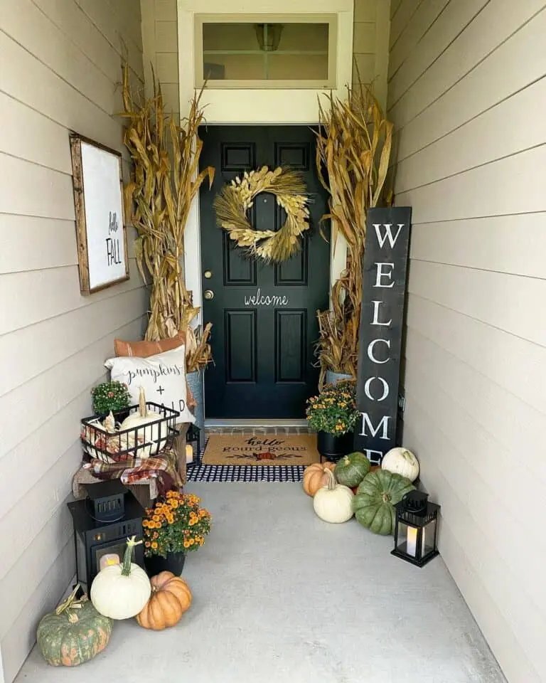 Farmhouse porch with signs