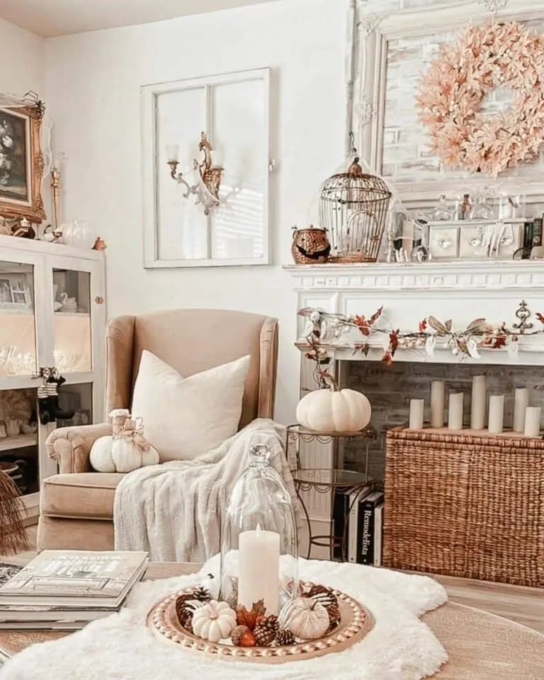 Faux webs and pumpkins