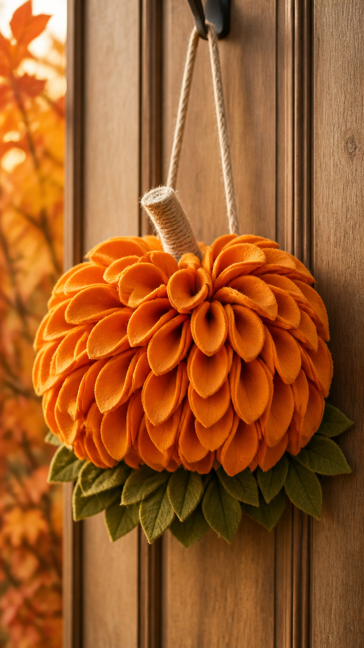 Felt Flower Pumpkin