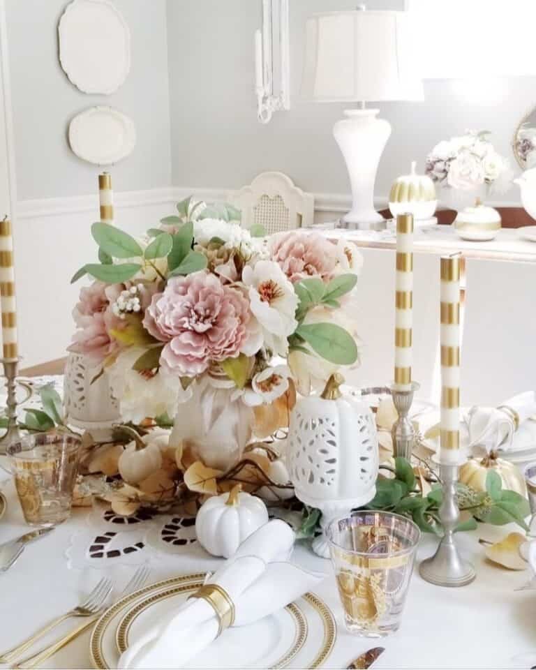 Floral fall tablescape
