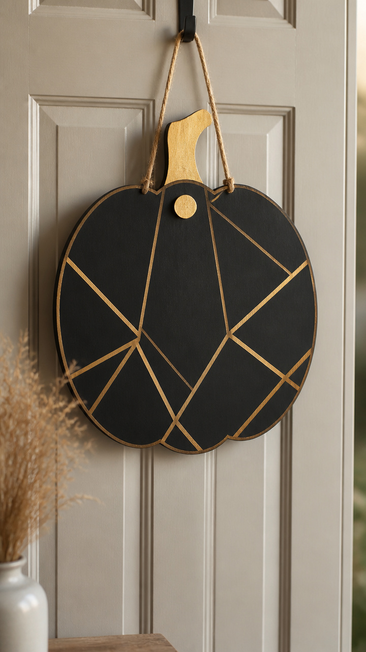 Gold Accented Geometric Pumpkin