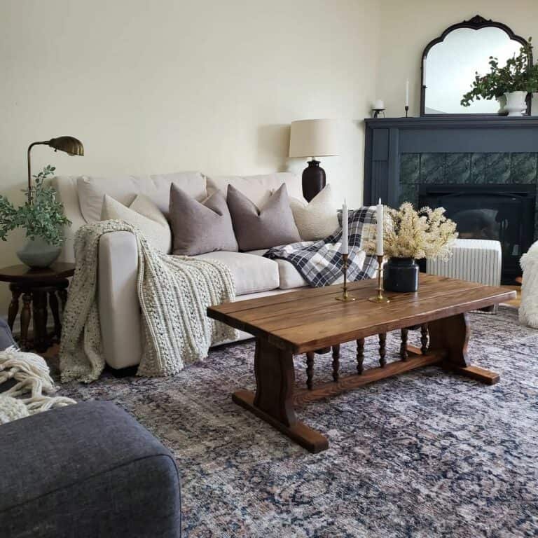 Gray and brown living room
