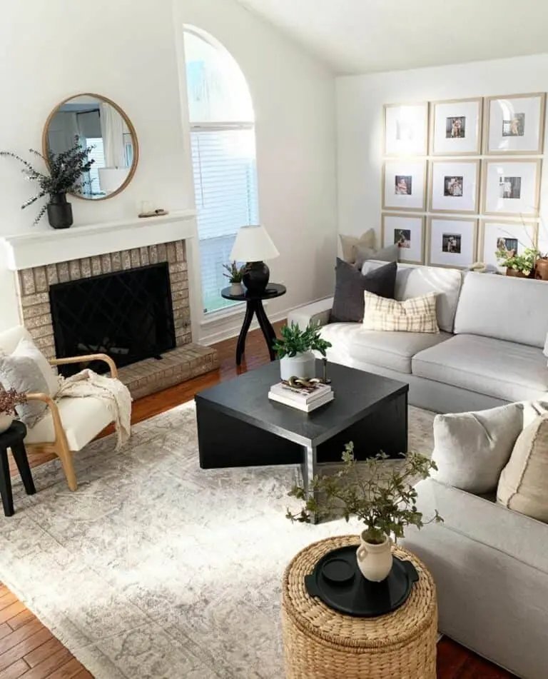 Gray Sofa with Organic Accents