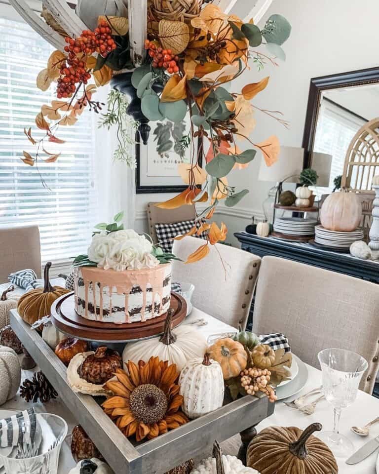 Harvest Sunflowers and Pumpkins