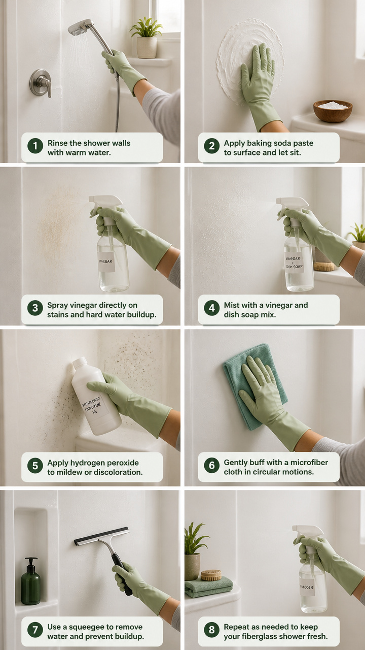 How to Clean a Fiberglass Shower: 8 Safe Cleaning Methods β Step by Step