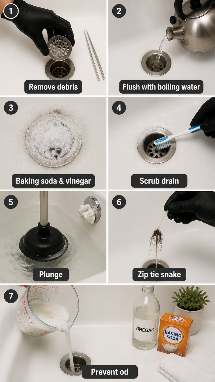 How to Clean a Shower Drain: 7 Ways to Eliminate Odors β Step by Step