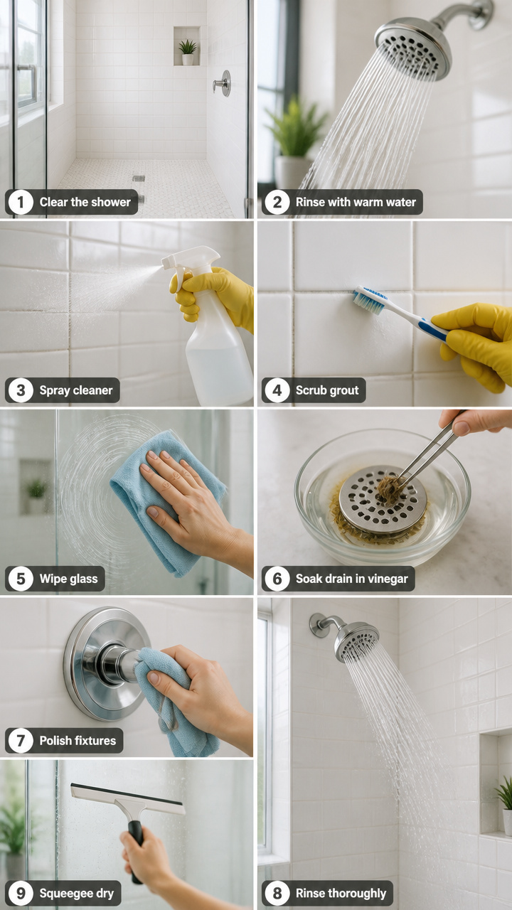 How to Clean a Walk-In Shower: 9 Deep Cleaning Steps — Step by Step