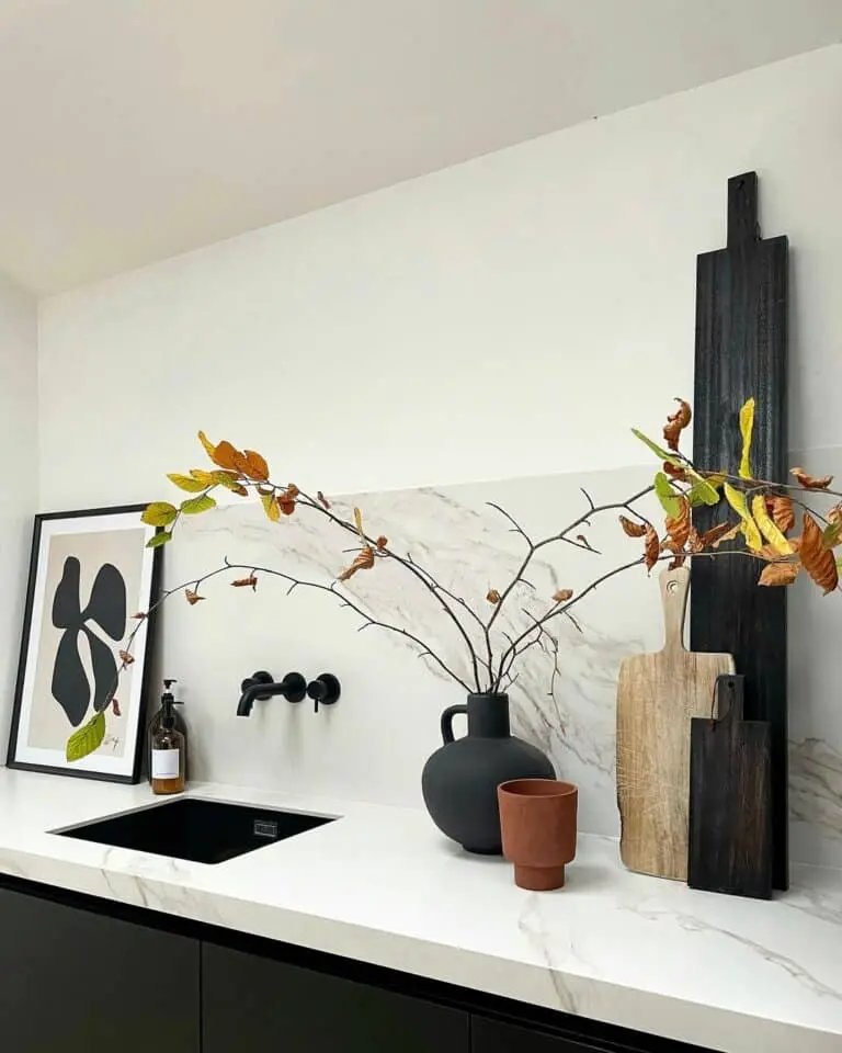 Modern kitchen with fall accents