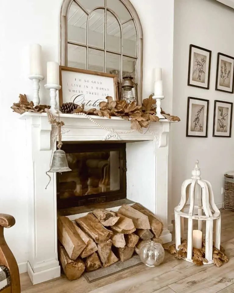 Natural Wood and Leaves