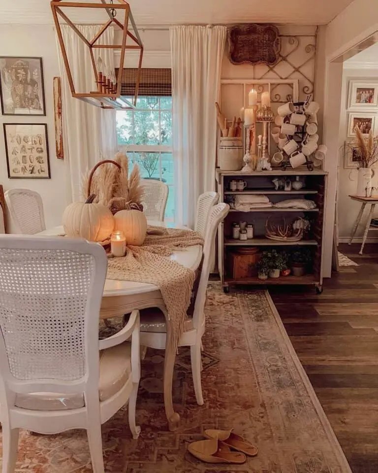 Neutral Knit Pumpkin Display