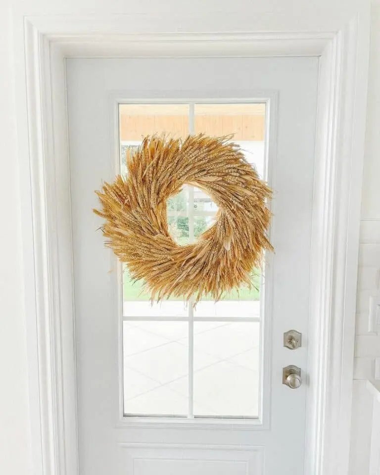 Off-white Door with Wheat Wreath