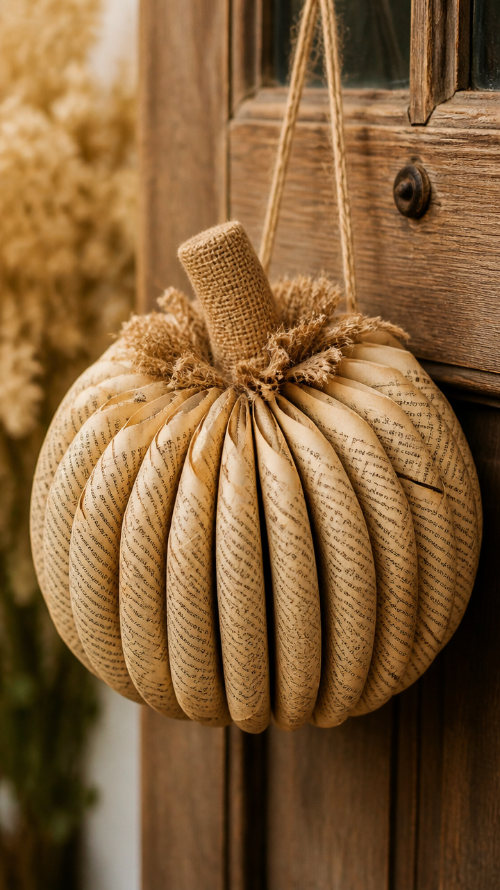 Old Book Page Pumpkin