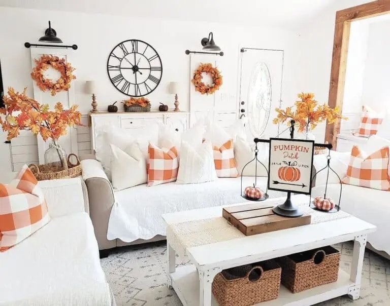 Orange and white checks