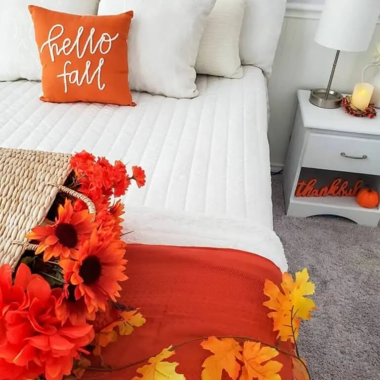 Orange bedding accents
