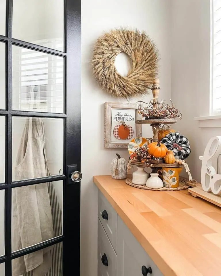 Orange pumpkins and jugs