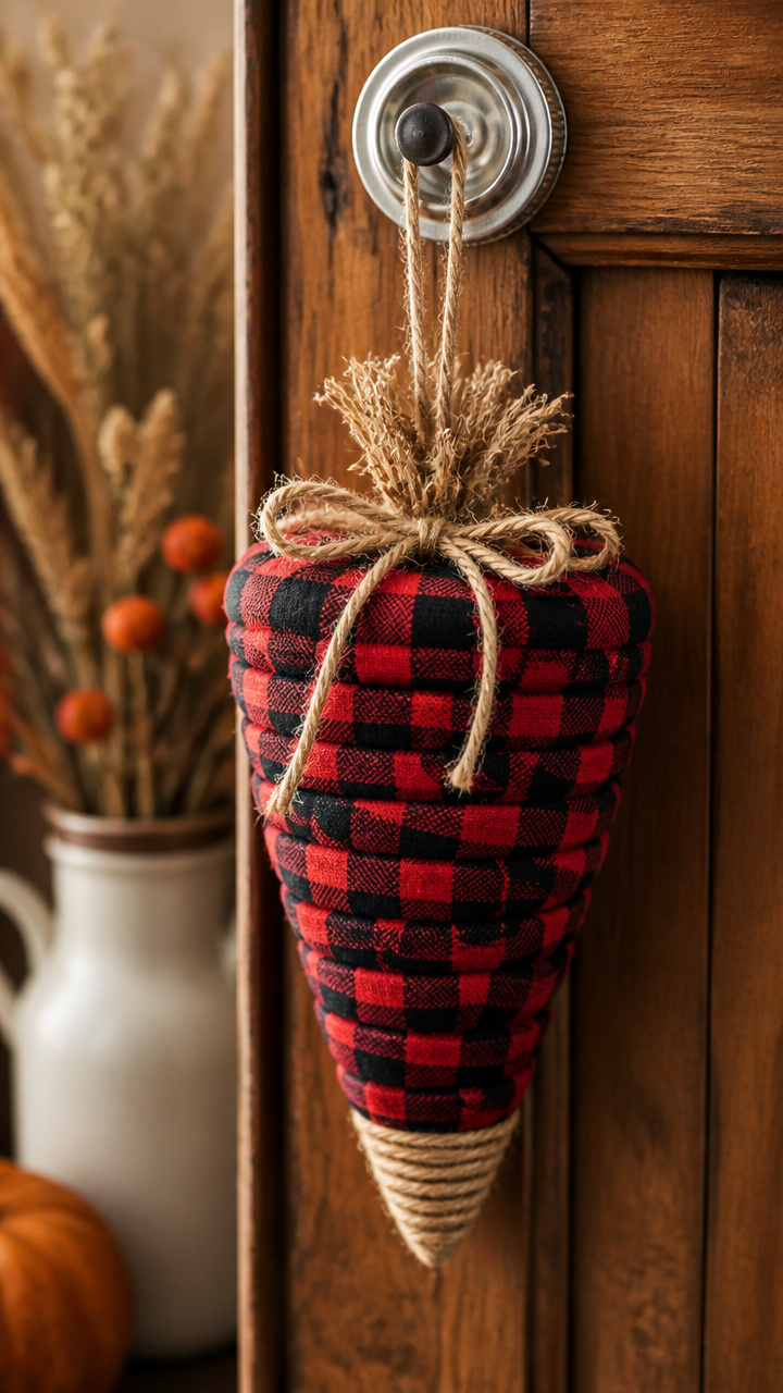 Plaid Fabric Roll Pumpkin
