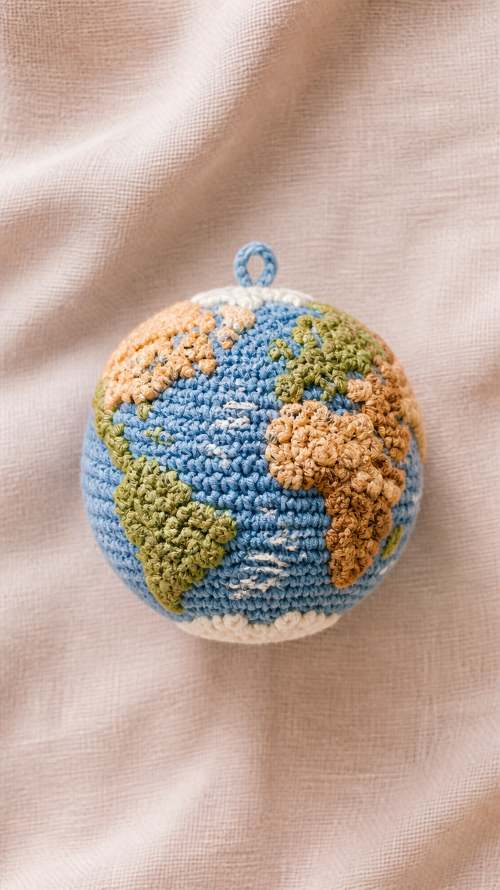 Popcorn Planet Charm crochet pattern