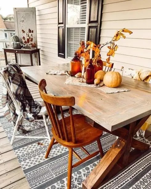 Porch dining setup