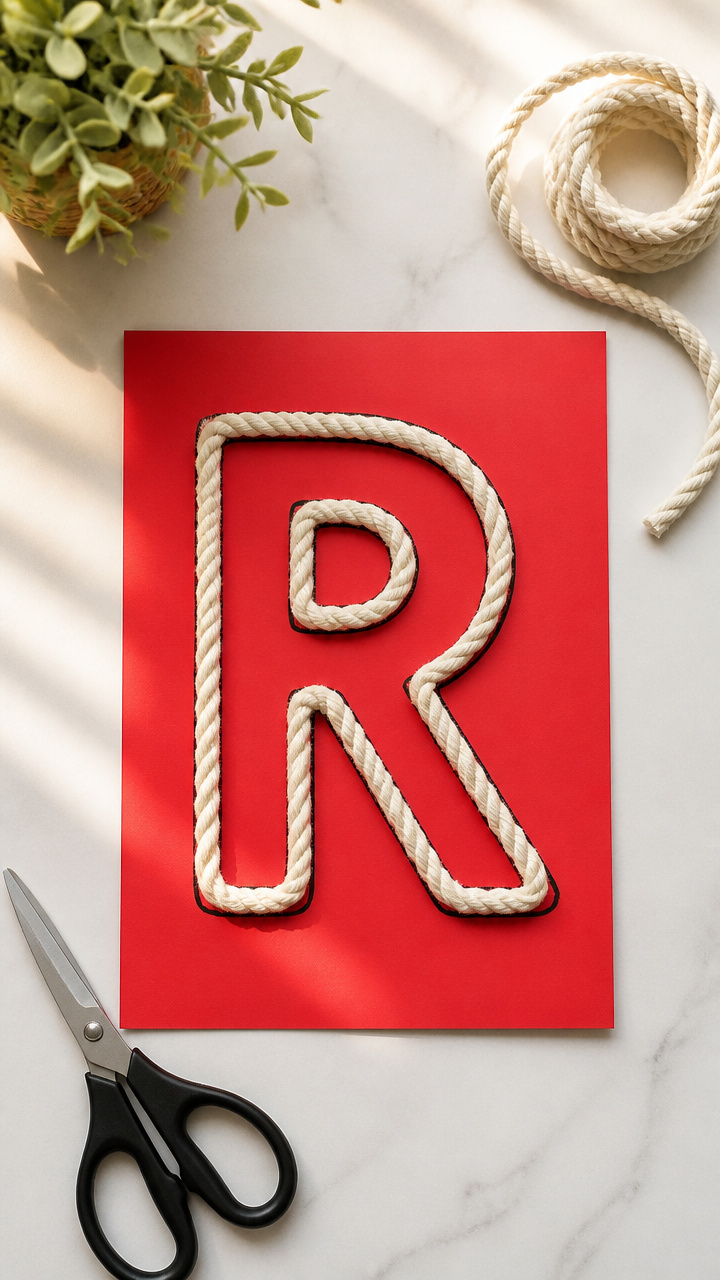 Rope Letter R Tracing