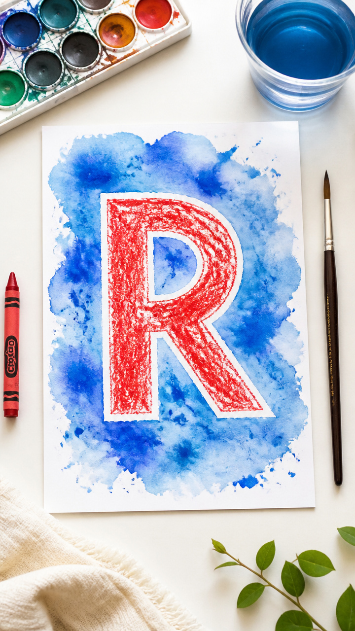 Red Crayon Resist R