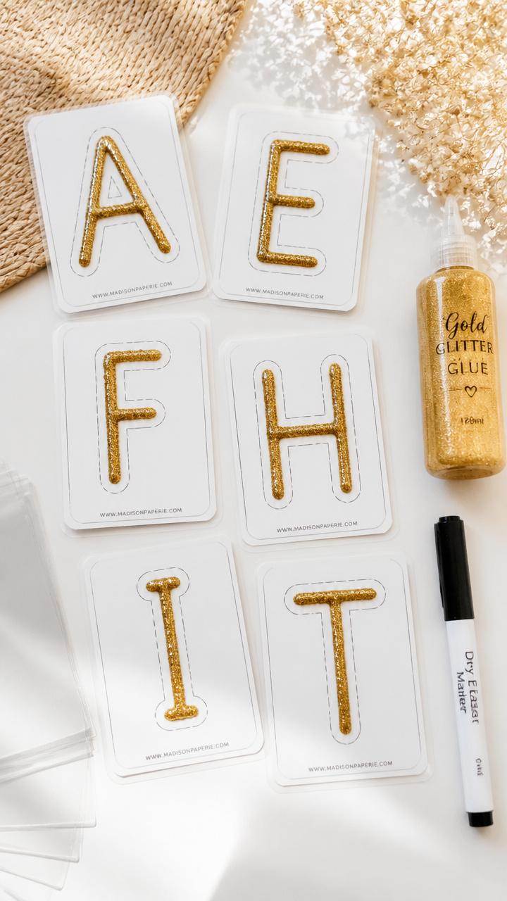 Glitter Glue Tracing Sheets