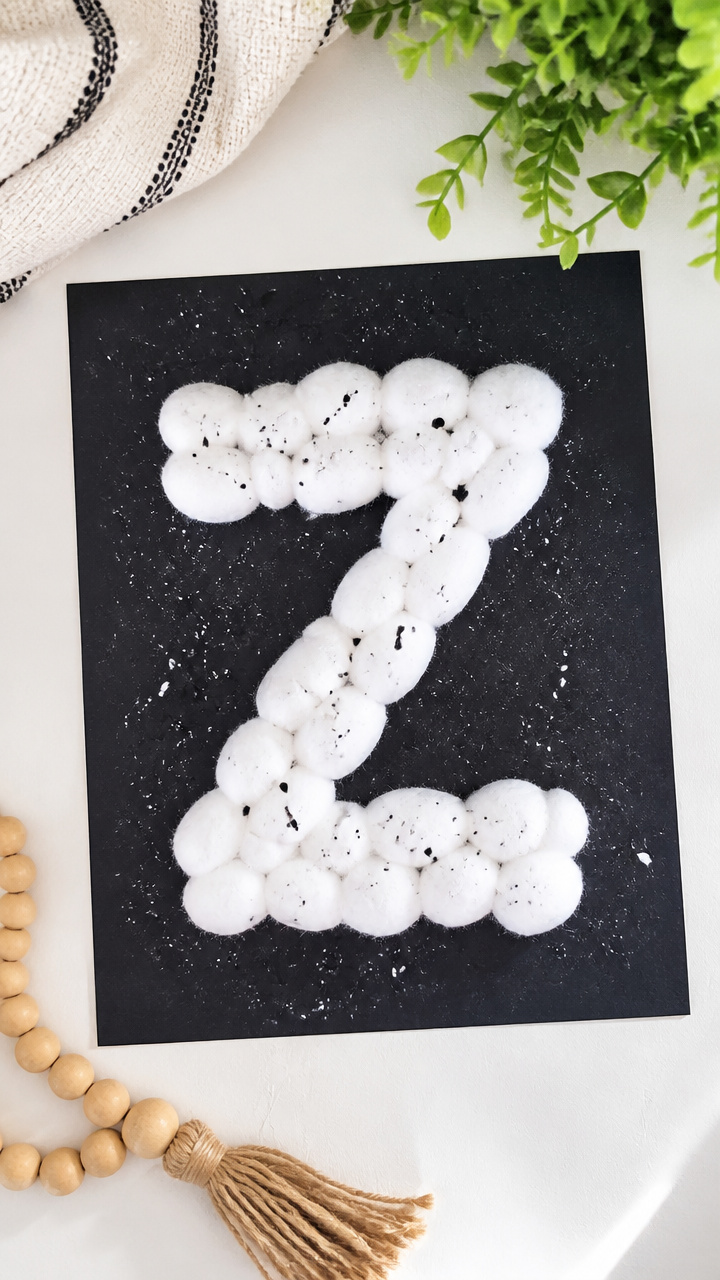 Cotton Ball Z Field Painting