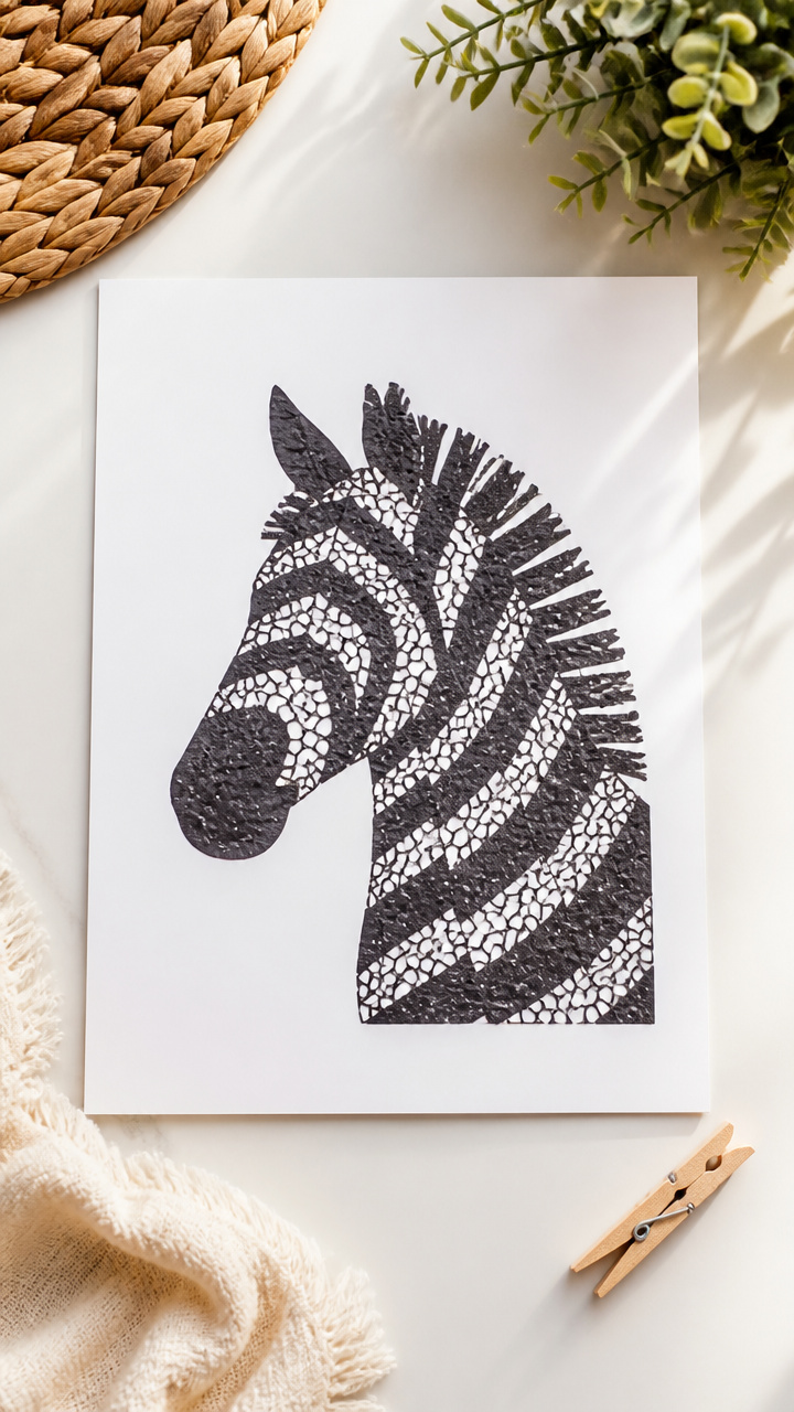 Zigzag Doily Zebra Art